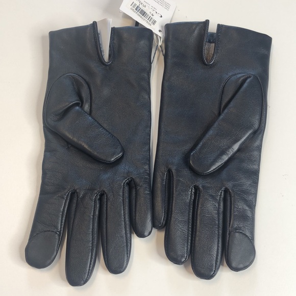 Coach Solid Midnight Navy Leather Tech Gloves, Size 6.5, NWT! - Picture 4 of 8